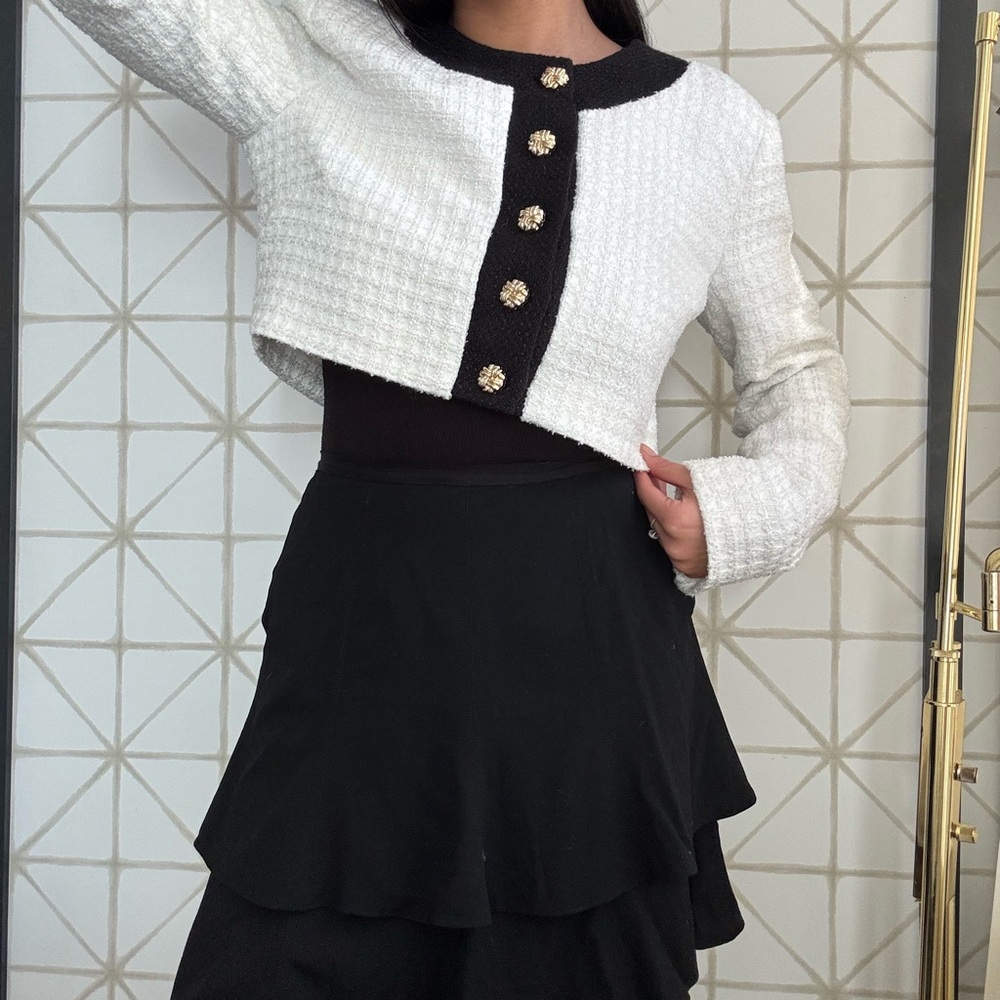 BCBG Elegant Black Layered Skirt